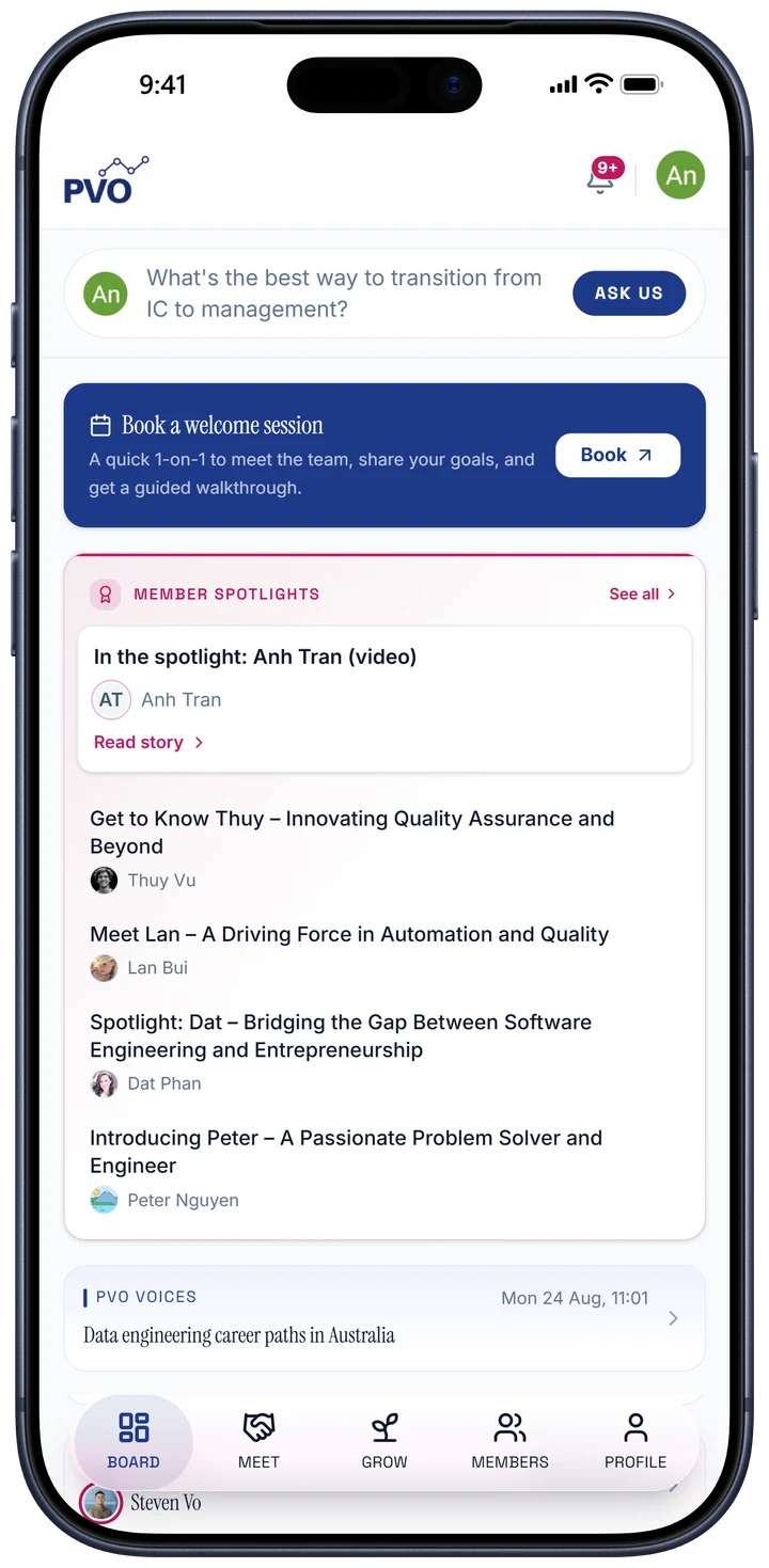 PVO Networking on iPhone: the Board